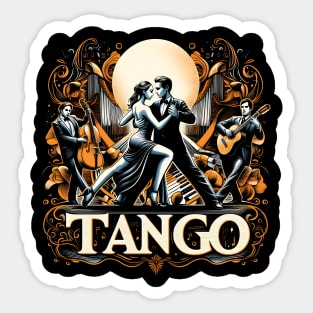 Tango Dancers and Music Milonga Sticker